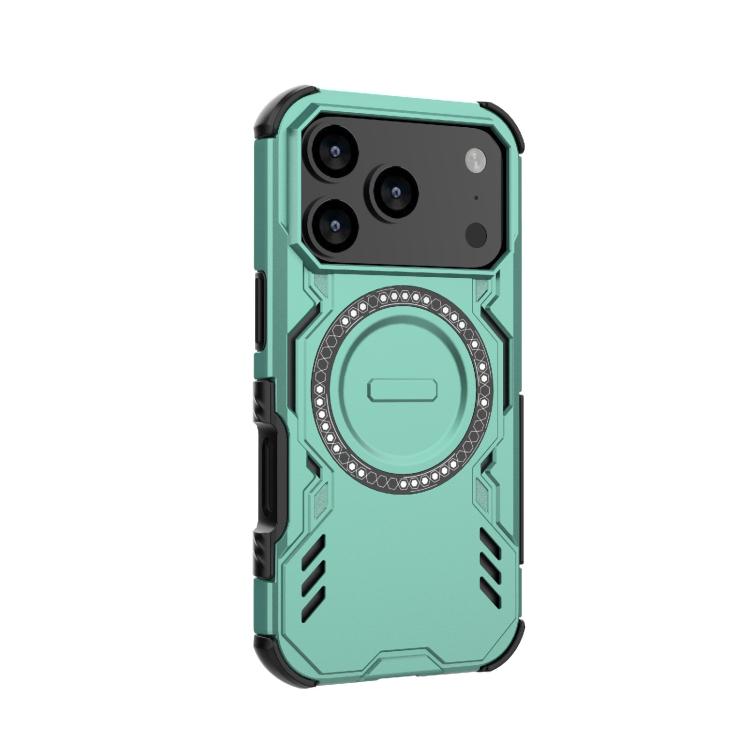 For iPhone 17 Pro Butterfly Armor MagSafe Magnetic Ring Shockproof Phone Case(Light Green) - iPhone 17 Pro Cases by buy2fix | Online Shopping UK | buy2fix