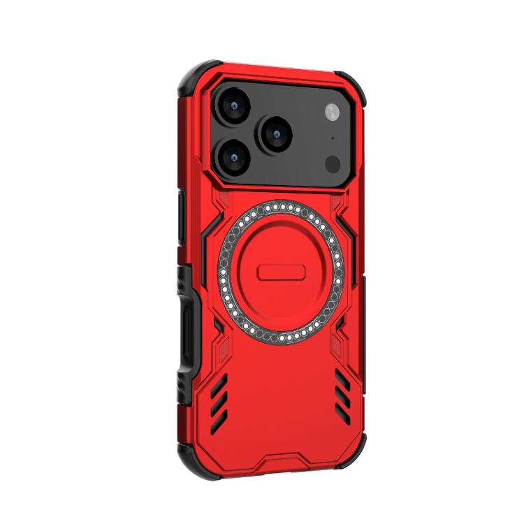 For iPhone 17 Pro Butterfly Armor MagSafe Magnetic Ring Shockproof Phone Case(Red) - iPhone 17 Pro Cases by buy2fix | Online Shopping UK | buy2fix