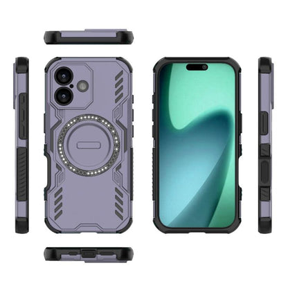 For iPhone 17 Butterfly Armor MagSafe Magnetic Ring Shockproof Phone Case(Purple) - iPhone 17 Cases by buy2fix | Online Shopping UK | buy2fix