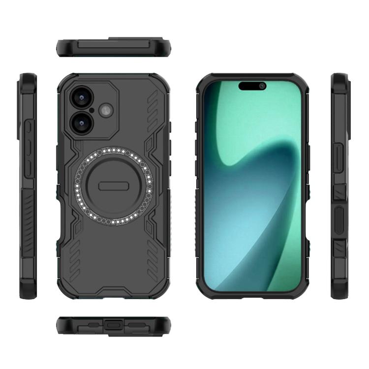 For iPhone 17 Butterfly Armor MagSafe Magnetic Ring Shockproof Phone Case(Black) - iPhone 17 Cases by buy2fix | Online Shopping UK | buy2fix