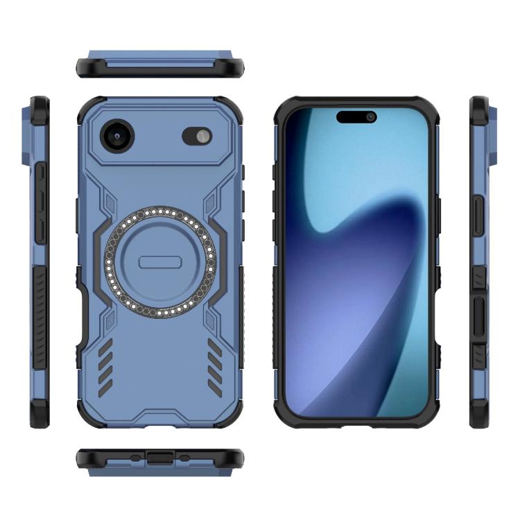 For iPhone Air Butterfly Armor MagSafe Magnetic Ring Shockproof Phone Case(Blue) - iPhone Air Cases by buy2fix | Online Shopping UK | buy2fix