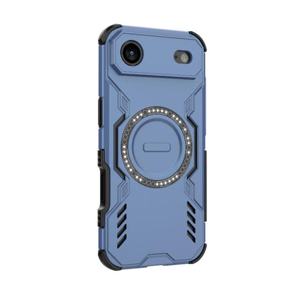 For iPhone Air Butterfly Armor MagSafe Magnetic Ring Shockproof Phone Case(Blue) - iPhone Air Cases by buy2fix | Online Shopping UK | buy2fix