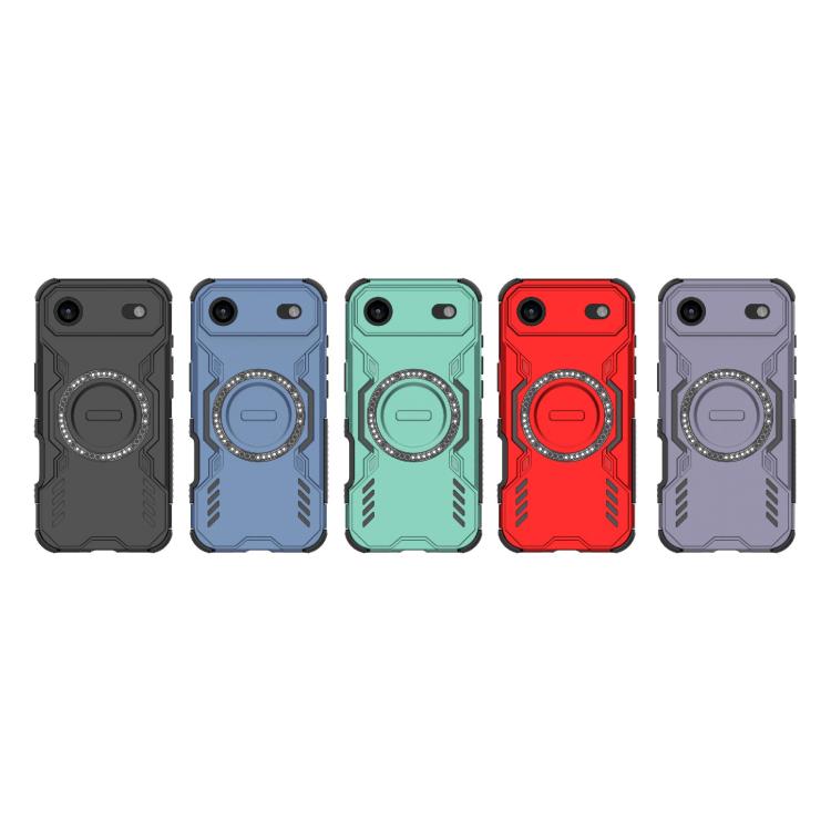 For iPhone Air Butterfly Armor MagSafe Magnetic Ring Shockproof Phone Case(Blue) - iPhone Air Cases by buy2fix | Online Shopping UK | buy2fix