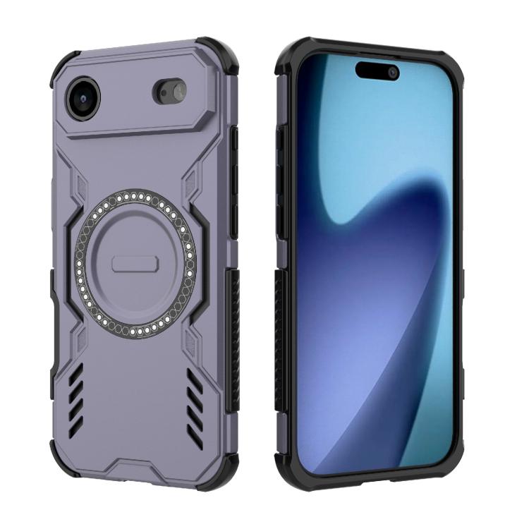 For iPhone Air Butterfly Armor MagSafe Magnetic Ring Shockproof Phone Case(Purple) - iPhone Air Cases by buy2fix | Online Shopping UK | buy2fix
