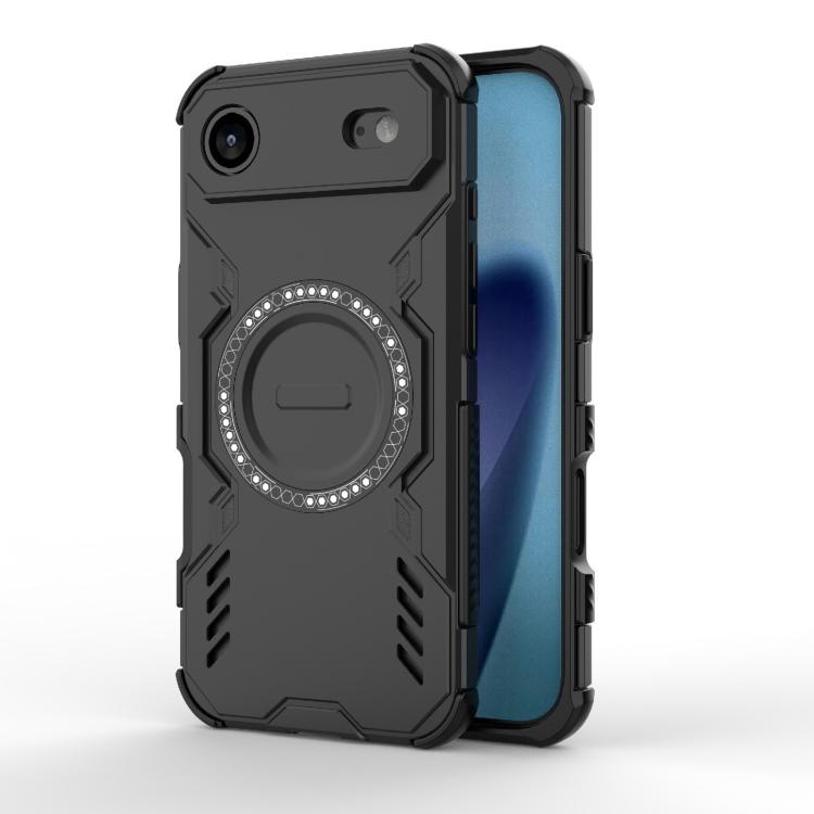 For iPhone Air Butterfly Armor MagSafe Magnetic Ring Shockproof Phone Case(Black) - iPhone Air Cases by buy2fix | Online Shopping UK | buy2fix