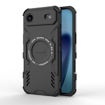 For iPhone Air Butterfly Armor MagSafe Magnetic Ring Shockproof Phone Case(Black) - iPhone Air Cases by buy2fix | Online Shopping UK | buy2fix