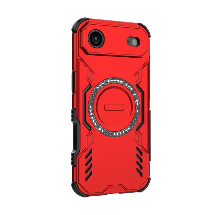For iPhone Air Butterfly Armor MagSafe Magnetic Ring Shockproof Phone Case(Red) - iPhone Air Cases by buy2fix | Online Shopping UK | buy2fix