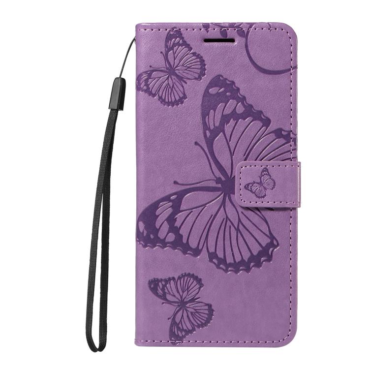 For Google Pixel 10 Global 3D Butterfly Embossed Pattern Flip Leather Phone Case(Purple) - Google Cases by buy2fix | Online Shopping UK | buy2fix