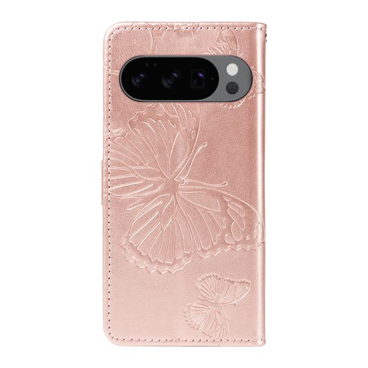 For Google Pixel 10 Global 3D Butterfly Embossed Pattern Flip Leather Phone Case(Rose Gold) - Google Cases by buy2fix | Online Shopping UK | buy2fix