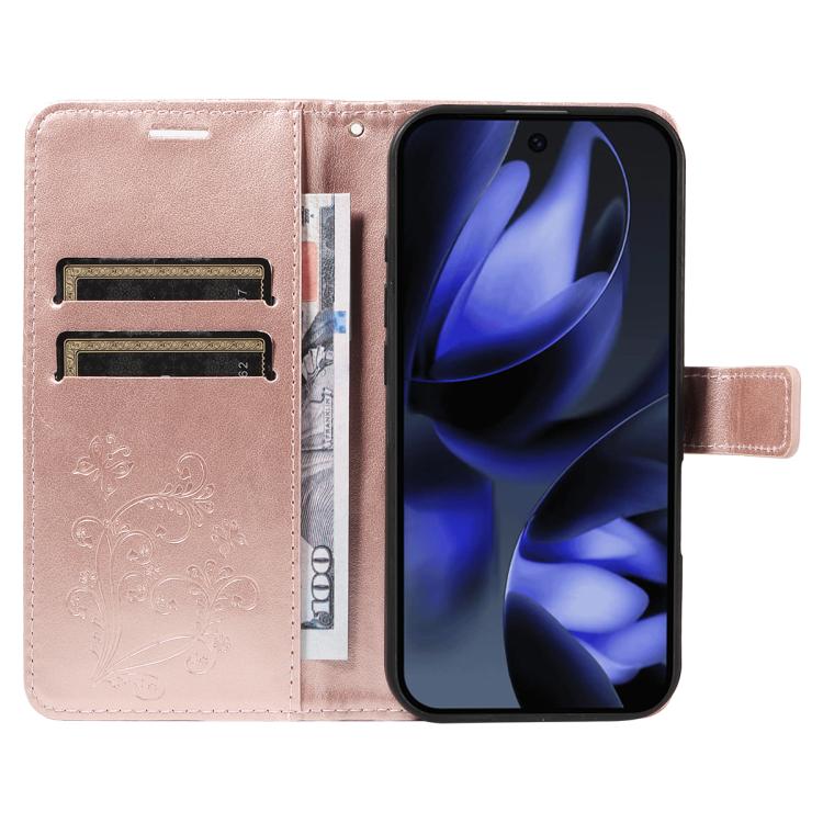 For Google Pixel 10 Global 3D Butterfly Embossed Pattern Flip Leather Phone Case(Rose Gold) - Google Cases by buy2fix | Online Shopping UK | buy2fix