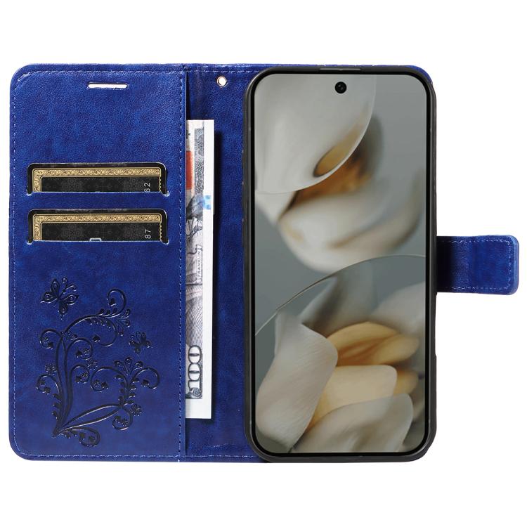For Google Pixel 10 Pro XL Global 3D Butterfly Embossed Pattern Flip Leather Phone Case(Blue) - Google Cases by buy2fix | Online Shopping UK | buy2fix