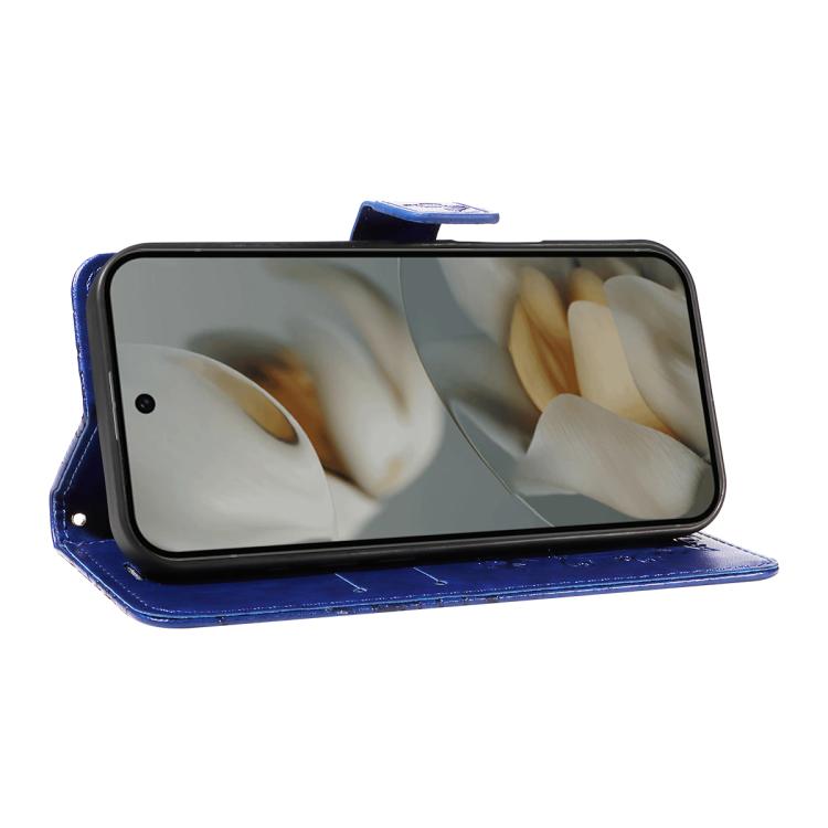 For Google Pixel 10 Pro XL Global 3D Butterfly Embossed Pattern Flip Leather Phone Case(Blue) - Google Cases by buy2fix | Online Shopping UK | buy2fix