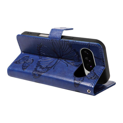 For Google Pixel 10 Pro XL Global 3D Butterfly Embossed Pattern Flip Leather Phone Case(Blue) - Google Cases by buy2fix | Online Shopping UK | buy2fix
