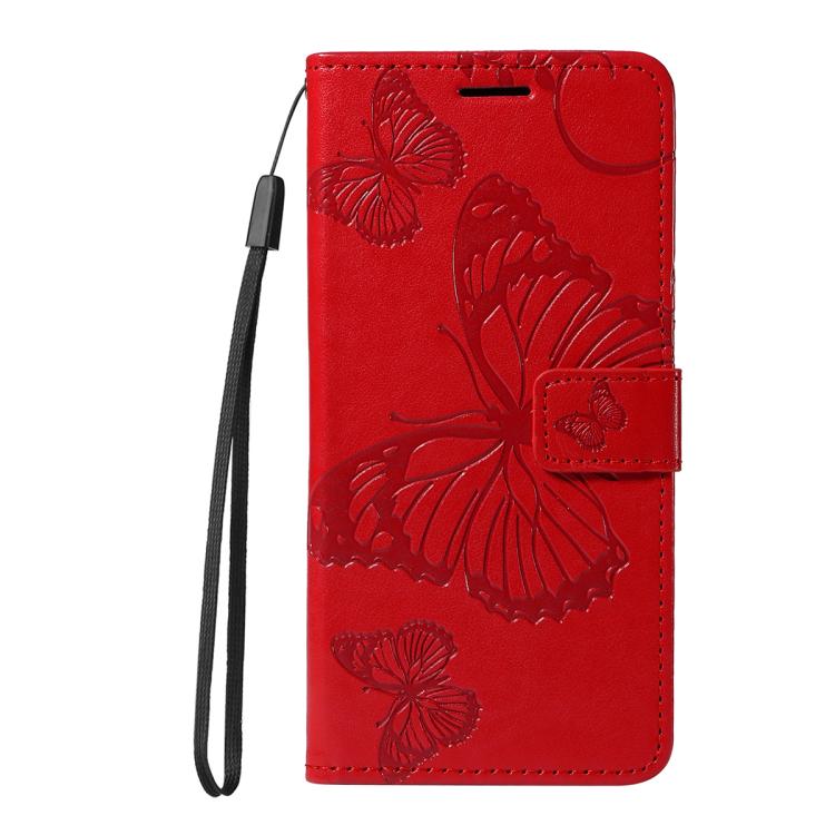 For Google Pixel 10 Pro XL Global 3D Butterfly Embossed Pattern Flip Leather Phone Case(Red) - Google Cases by buy2fix | Online Shopping UK | buy2fix