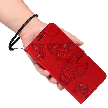 For Google Pixel 10 Pro XL Global 3D Butterfly Embossed Pattern Flip Leather Phone Case(Red) - Google Cases by buy2fix | Online Shopping UK | buy2fix