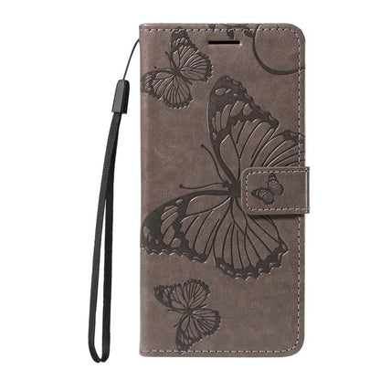 For Google Pixel 10 Pro XL Global 3D Butterfly Embossed Pattern Flip Leather Phone Case(Grey) - Google Cases by buy2fix | Online Shopping UK | buy2fix