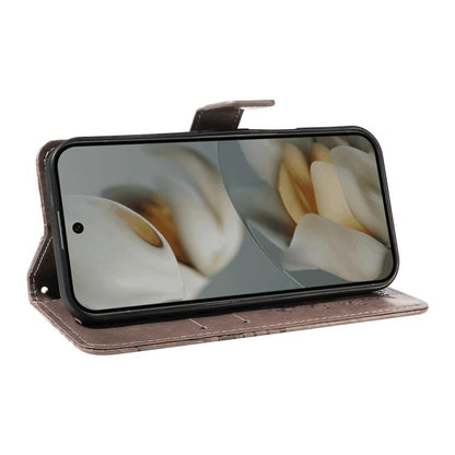 For Google Pixel 10 Pro XL Global 3D Butterfly Embossed Pattern Flip Leather Phone Case(Grey) - Google Cases by buy2fix | Online Shopping UK | buy2fix