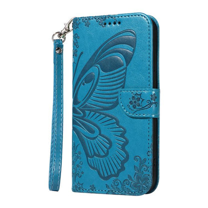 For Google Pixel 10 Pro XL 5G Global Swallowtail Butterfly Embossed Leather Phone Case(Blue) - Google Cases by buy2fix | Online Shopping UK | buy2fix