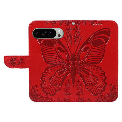 For Google Pixel 10 Pro XL 5G Global Swallowtail Butterfly Embossed Leather Phone Case(Red) - Google Cases by buy2fix | Online Shopping UK | buy2fix