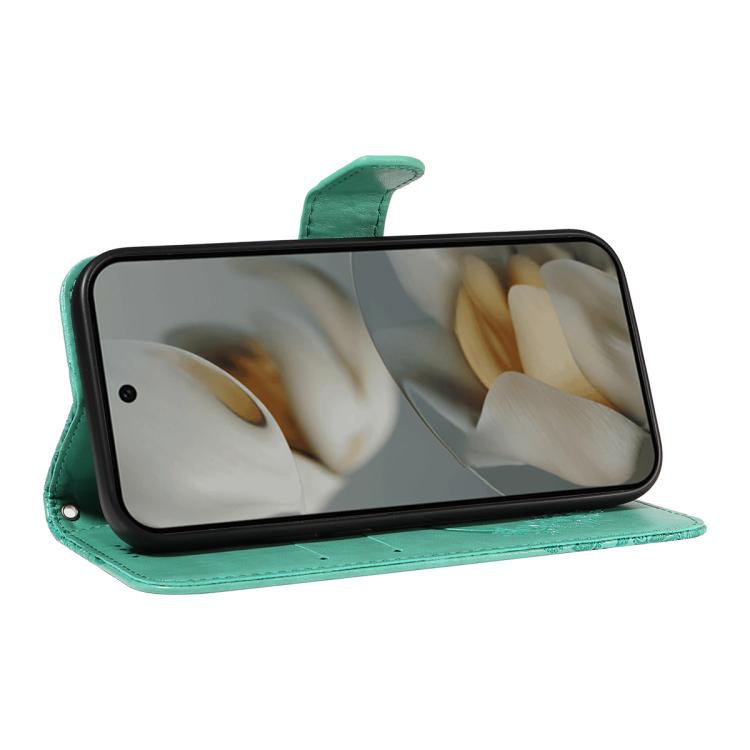 For Google Pixel 10 Pro XL 5G Global Swallowtail Butterfly Embossed Leather Phone Case(Green) - Google Cases by buy2fix | Online Shopping UK | buy2fix