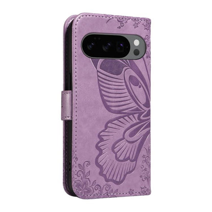 For Google Pixel 10 5G / 10 Pro 5G Global Swallowtail Butterfly Embossed Leather Phone Case(Purple) - Google Cases by buy2fix | Online Shopping UK | buy2fix