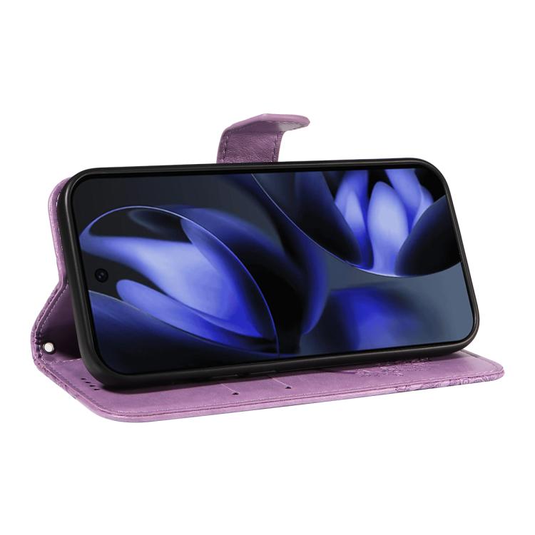 For Google Pixel 10 5G / 10 Pro 5G Global Swallowtail Butterfly Embossed Leather Phone Case(Purple) - Google Cases by buy2fix | Online Shopping UK | buy2fix