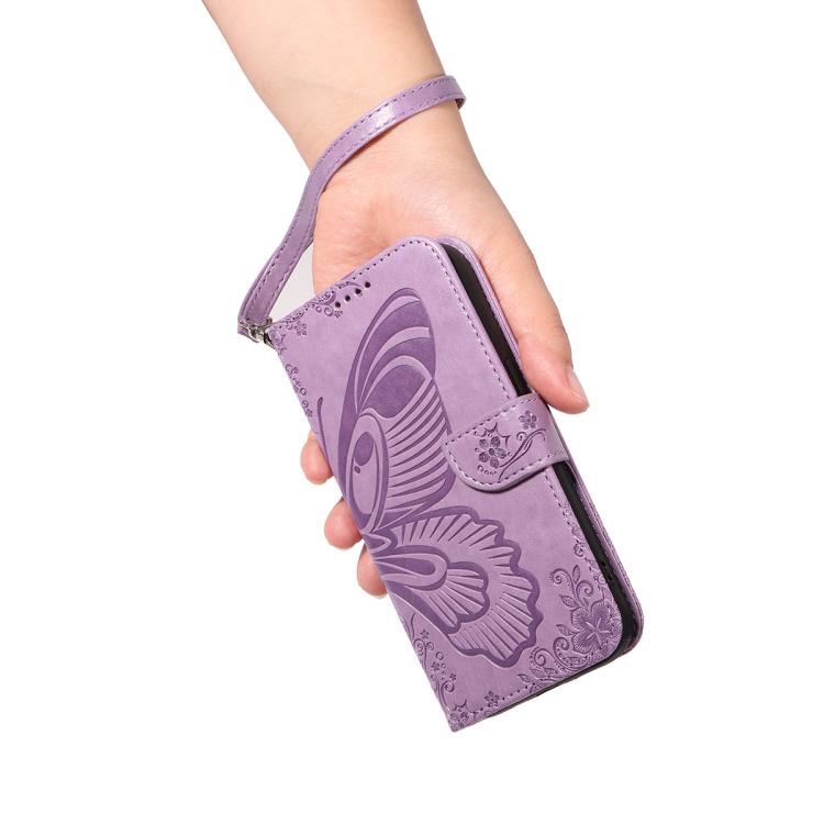 For Google Pixel 10 5G / 10 Pro 5G Global Swallowtail Butterfly Embossed Leather Phone Case(Purple) - Google Cases by buy2fix | Online Shopping UK | buy2fix