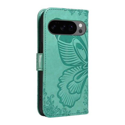 For Google Pixel 10 5G / 10 Pro 5G Global Swallowtail Butterfly Embossed Leather Phone Case(Green) - Google Cases by buy2fix | Online Shopping UK | buy2fix