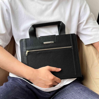 For iPad Air 13 2025 / 2024 / Pro 12.9 Zipper Handle Retro Smart Leather Tablet Case(Black) - iPad Air 13 2025 / 2024 Cases by buy2fix | Online Shopping UK | buy2fix