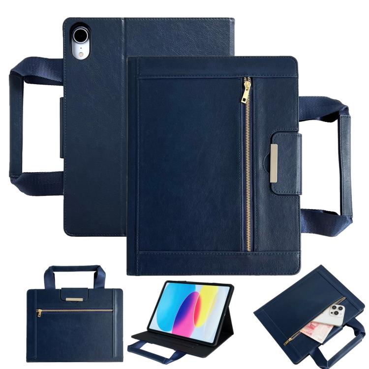 For iPad mini 2024 / 6 Zipper Handle Retro Smart Leather Tablet Case(Royal Blue) - iPad mini 2024 Cases by buy2fix | Online Shopping UK | buy2fix