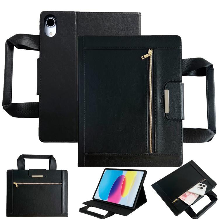 For iPad mini 2024 / 6 Zipper Handle Retro Smart Leather Tablet Case(Black) - iPad mini 2024 Cases by buy2fix | Online Shopping UK | buy2fix