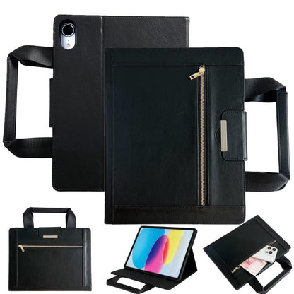For iPad mini 2024 / 6 Zipper Handle Retro Smart Leather Tablet Case(Black) - iPad mini 2024 Cases by buy2fix | Online Shopping UK | buy2fix