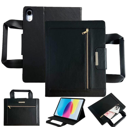 For iPad mini 2024 / 6 Zipper Handle Retro Smart Leather Tablet Case(Black)