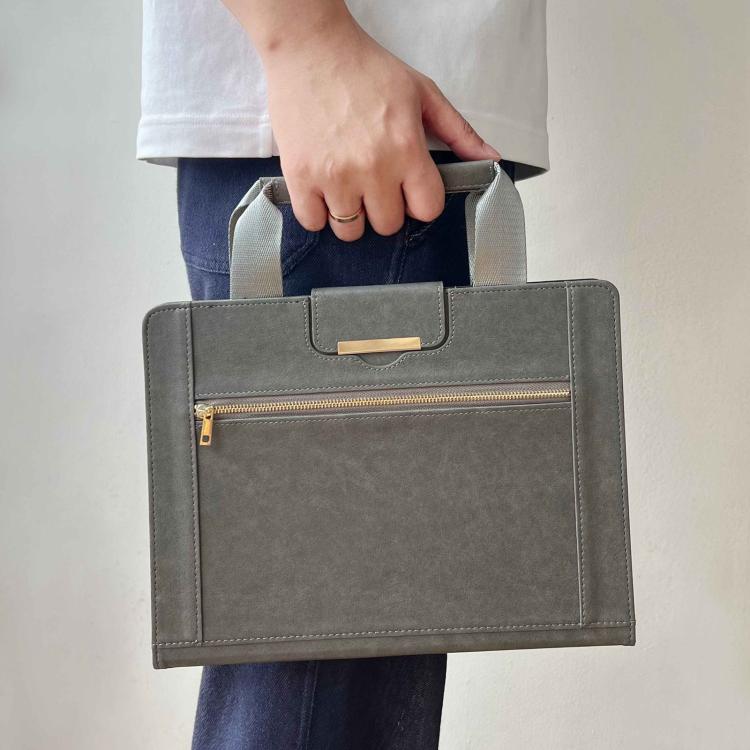 For iPad mini 2024 / 6 Zipper Handle Retro Smart Leather Tablet Case(Grey) - iPad mini 2024 Cases by buy2fix | Online Shopping UK | buy2fix