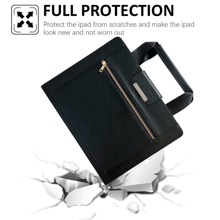 For iPad Pro 13 2024 Zipper Handle Retro Smart Leather Tablet Case(Black) - iPad Pro 13 2024 Cases by buy2fix | Online Shopping UK | buy2fix