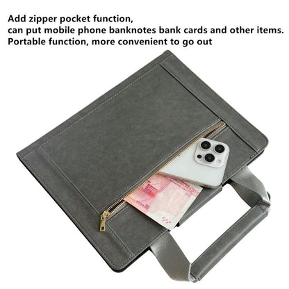 For iPad Pro 13 2024 Zipper Handle Retro Smart Leather Tablet Case(Grey) - iPad Pro 13 2024 Cases by buy2fix | Online Shopping UK | buy2fix