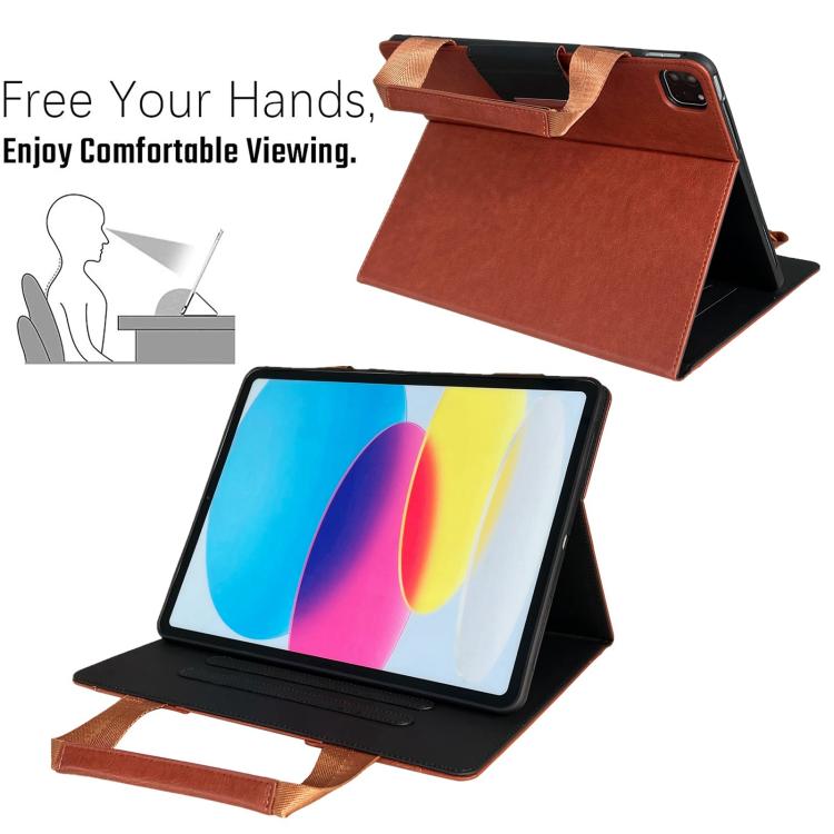 For iPad Pro 13 2024 Zipper Handle Retro Smart Leather Tablet Case(Brown) - iPad Pro 13 2024 Cases by buy2fix | Online Shopping UK | buy2fix