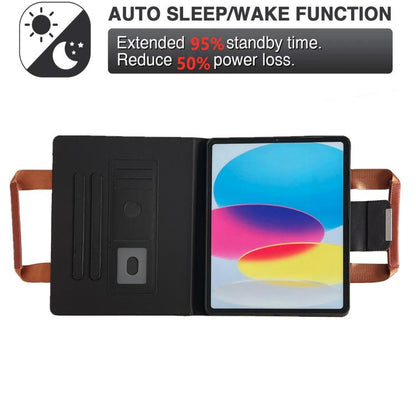 For iPad Pro 13 2024 Zipper Handle Retro Smart Leather Tablet Case(Brown) - iPad Pro 13 2024 Cases by buy2fix | Online Shopping UK | buy2fix