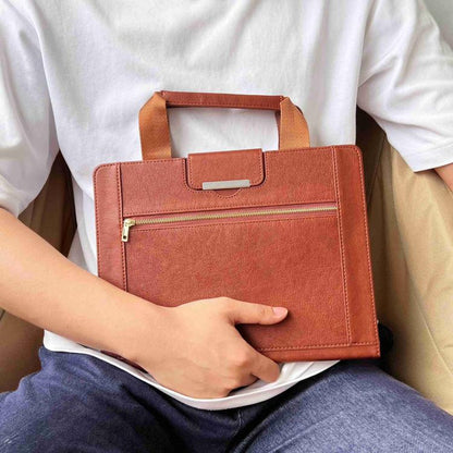 For iPad Pro 13 2024 Zipper Handle Retro Smart Leather Tablet Case(Brown) - iPad Pro 13 2024 Cases by buy2fix | Online Shopping UK | buy2fix