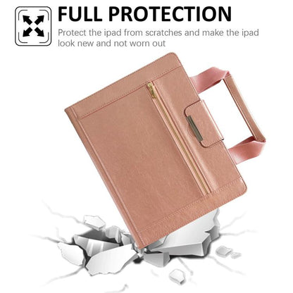 For iPad Pro 11 2024 Zipper Handle Retro Smart Leather Tablet Case(Rose Gold) - iPad Pro 11 2024 Cases by buy2fix | Online Shopping UK | buy2fix