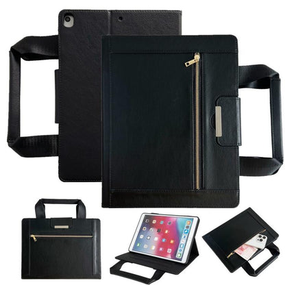 For iPad 10.2 2021 / 2020 / 2019 Zipper Handle Retro Smart Leather Tablet Case(Black) - More iPad Cases by buy2fix | Online Shopping UK | buy2fix