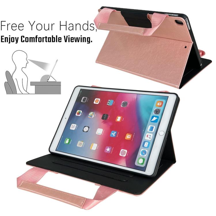 For iPad 10.2 2021 / 2020 / 2019 Zipper Handle Retro Smart Leather Tablet Case(Rose Gold) - More iPad Cases by buy2fix | Online Shopping UK | buy2fix