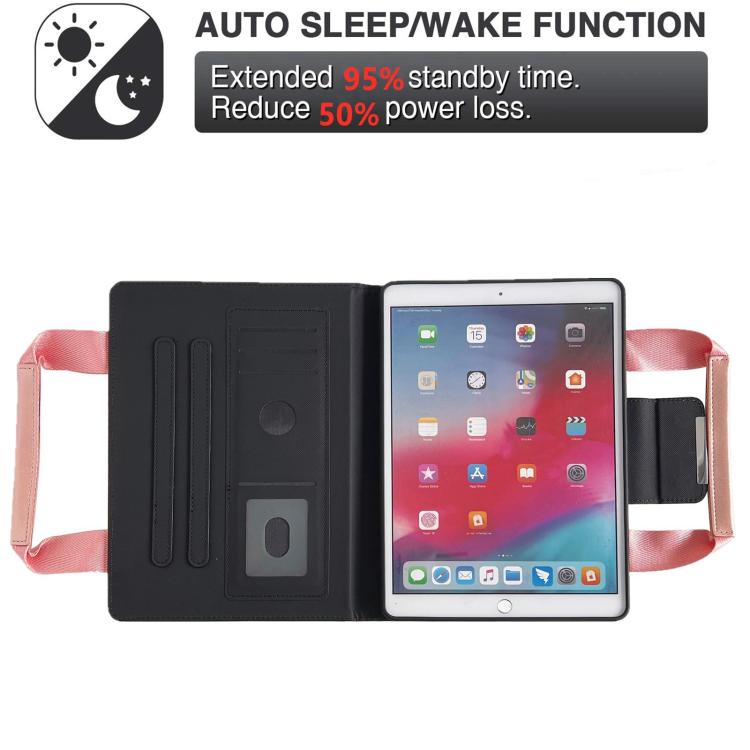 For iPad 10.2 2021 / 2020 / 2019 Zipper Handle Retro Smart Leather Tablet Case(Rose Gold) - More iPad Cases by buy2fix | Online Shopping UK | buy2fix