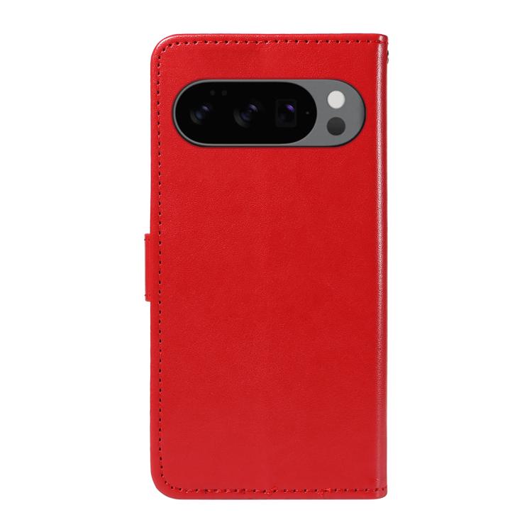 For Google Pixel 10 / 10 Pro Global Cat and Bee Embossed Flip Leather Phone Case(Red) - Google Cases by buy2fix | Online Shopping UK | buy2fix