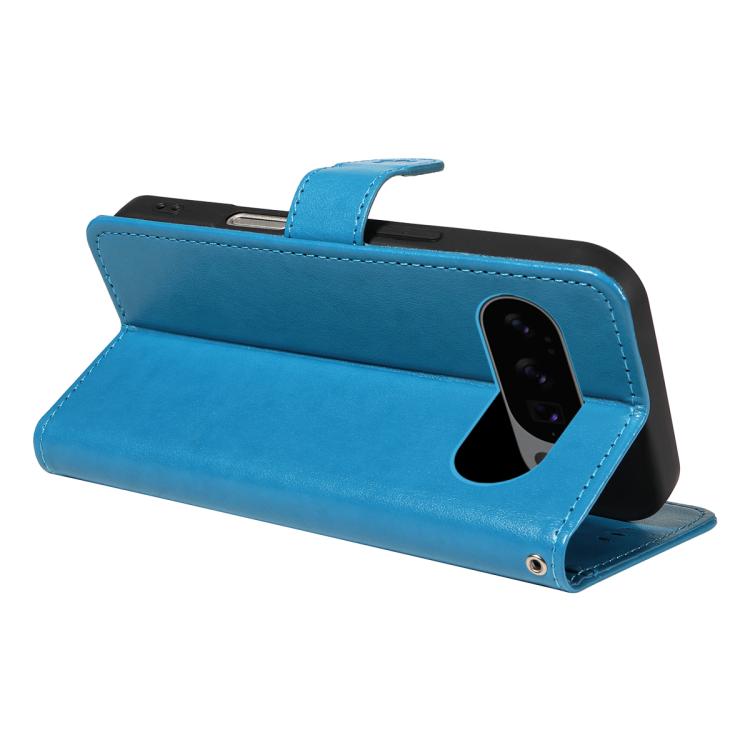 For Google Pixel 10 / 10 Pro Global Cat and Bee Embossed Flip Leather Phone Case(Blue) - Google Cases by buy2fix | Online Shopping UK | buy2fix