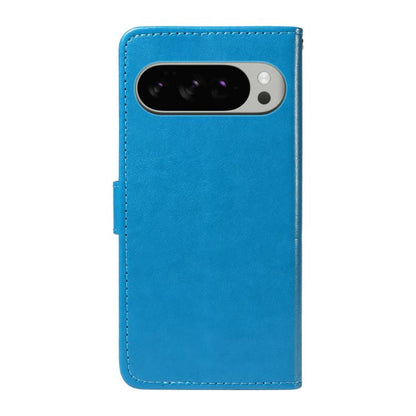 For Google Pixel 10 Pro XL 5G Global Cat and Bee Embossed Flip Leather Phone Case(Blue) - Google Cases by buy2fix | Online Shopping UK | buy2fix