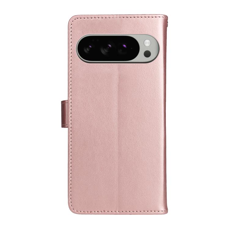 For Google Pixel 10 Pro XL 5G Global Cat and Bee Embossed Flip Leather Phone Case(Rose Gold) - Google Cases by buy2fix | Online Shopping UK | buy2fix