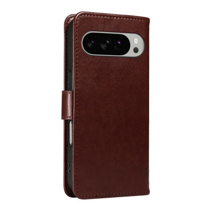 For Google Pixel 10 Pro XL 5G Global Tree & Cat Embossed Pattern Flip Leather Phone Case(Coffee) - Google Cases by buy2fix | Online Shopping UK | buy2fix