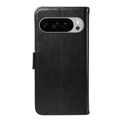 For Google Pixel 10 Pro XL 5G Global Tree & Cat Embossed Pattern Flip Leather Phone Case(Black) - Google Cases by buy2fix | Online Shopping UK | buy2fix