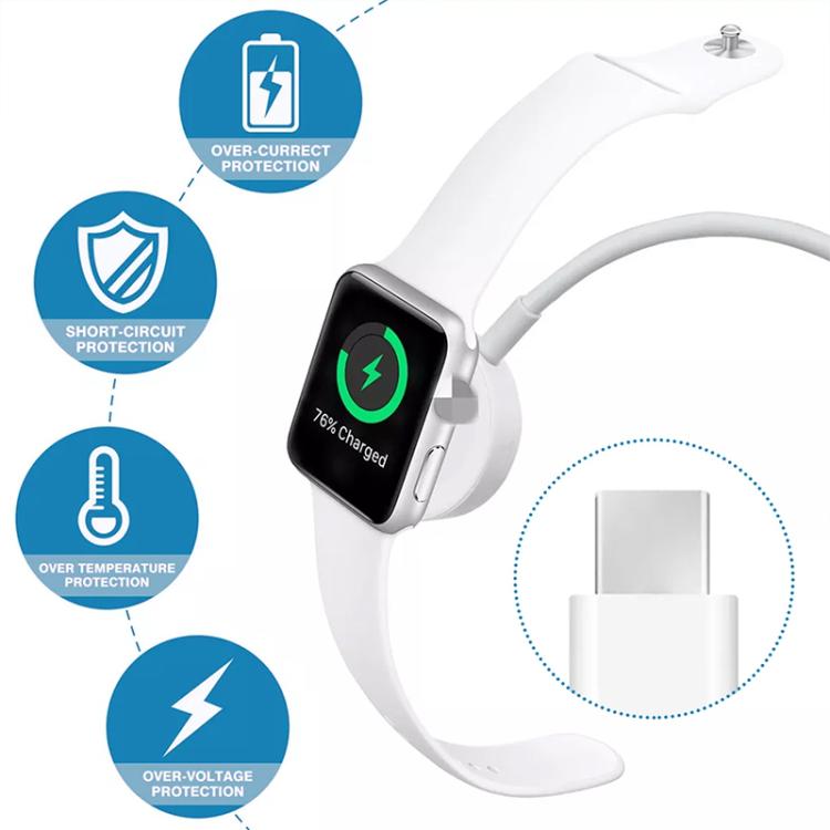 For Apple Watch Series xDfind Magnetic Fast Charger Charging Cable, Type-C Port, Length: 1m(White) - Charger / Holder by xDfind | Online Shopping UK | buy2fix